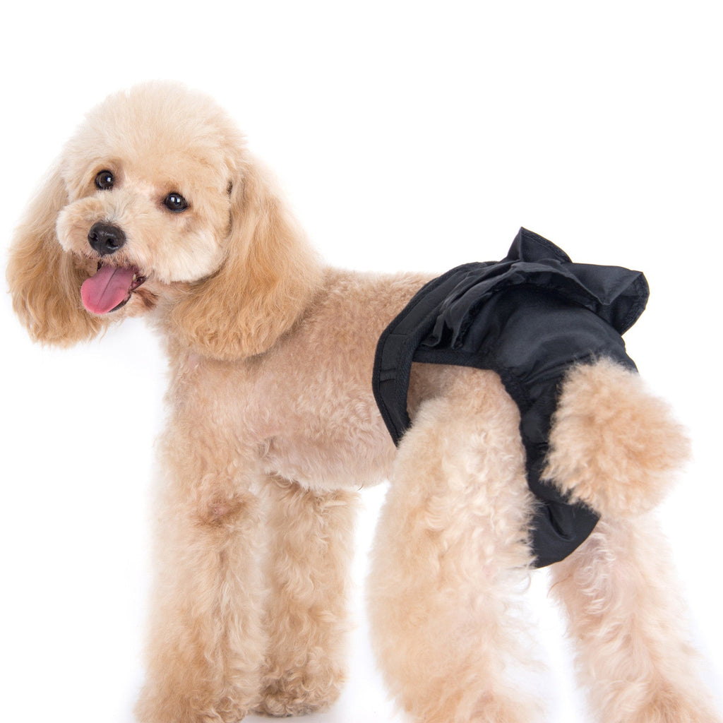 Maxine Sanitary Pantie with Velcro Closure Black