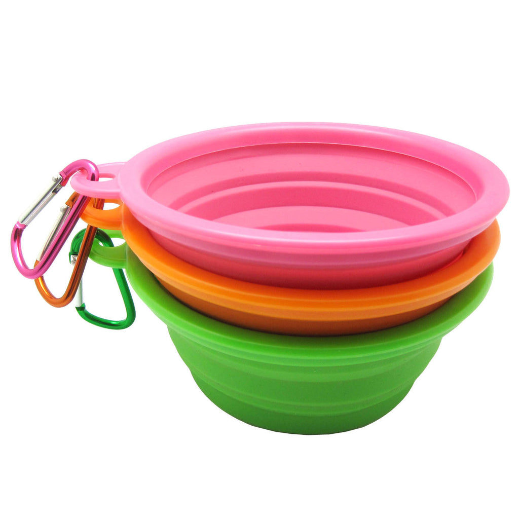Rosh Silicone 3-Piece Set Expandable/Collapsible Bowl with Carabineer